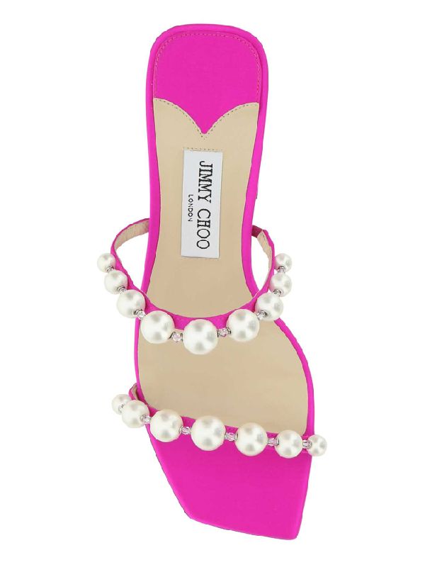 Amara Pearl Crystal Strap Sandal Heelss