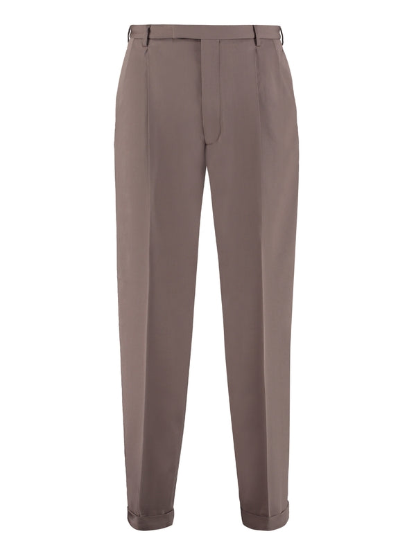 Back Logo Label Wool Pants