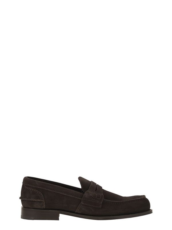 Calfskin Suede Penny Loafers