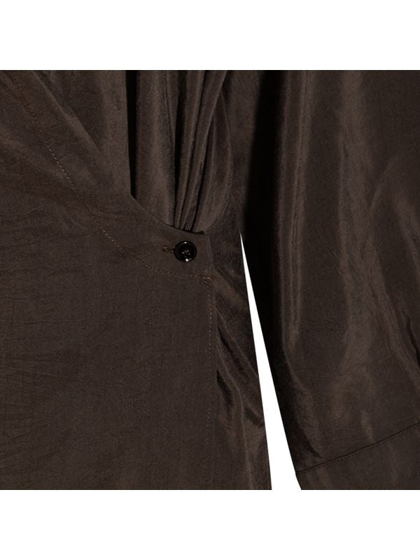 Brown Silk Blend Long Dress