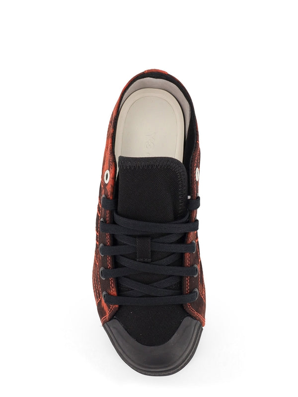 Y-3 Black Red Low Top Sneakers