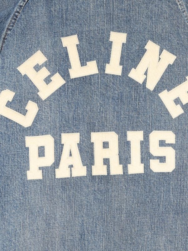 Back Logo Detail Denim Bomber Jacket