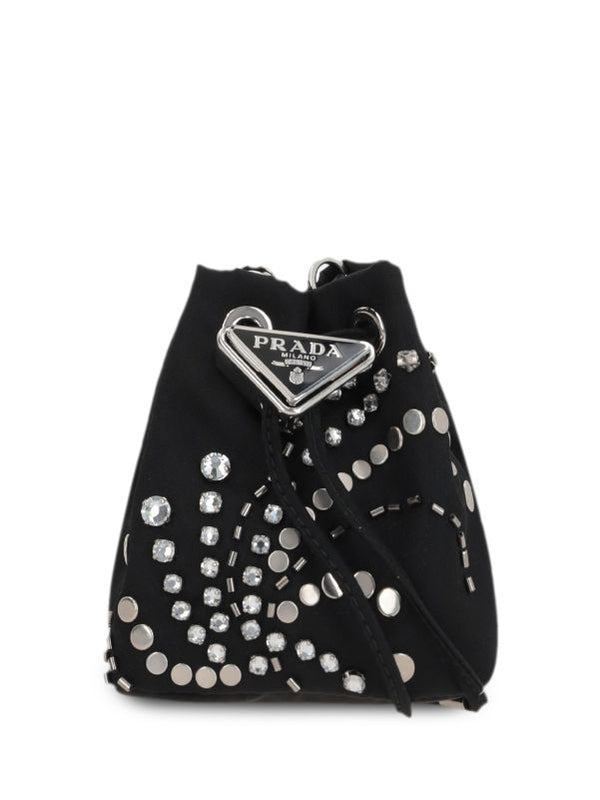 Triangle Logo Rhinestone Mini Shoulder Bag