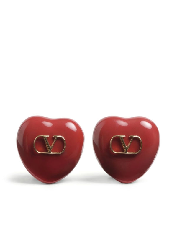 V Logo Heart Earrings