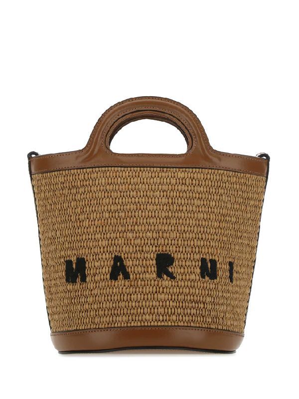 Tropicallia Logo Raffia Mini Tote Bag