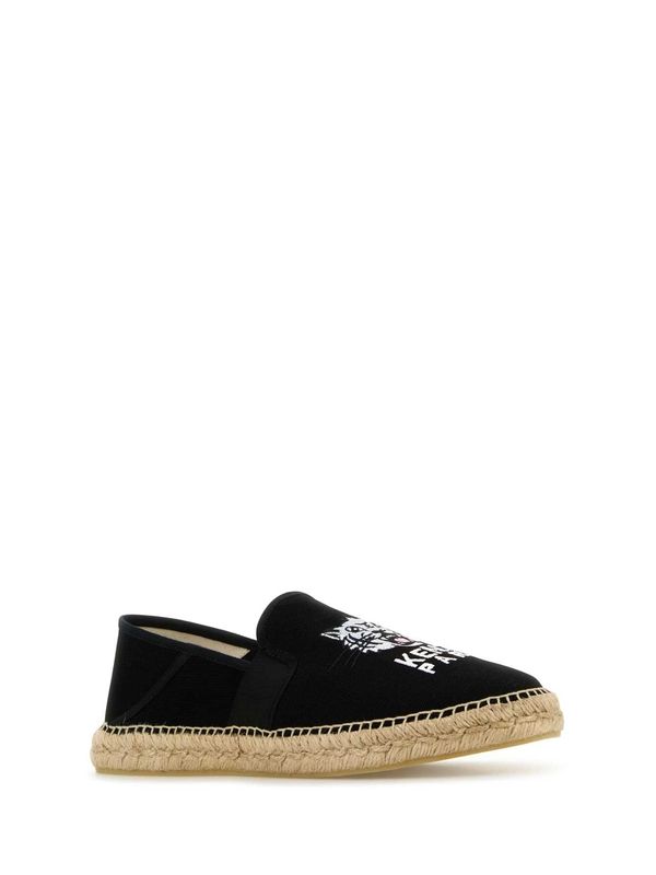 Logo Embroidered Cotton Espadrilles