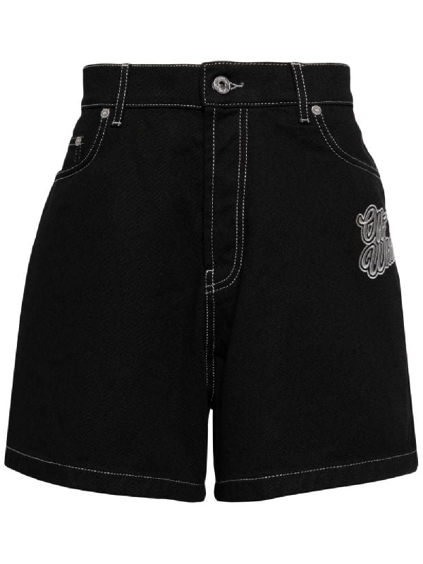 90s Logo Patch Denim Shorts