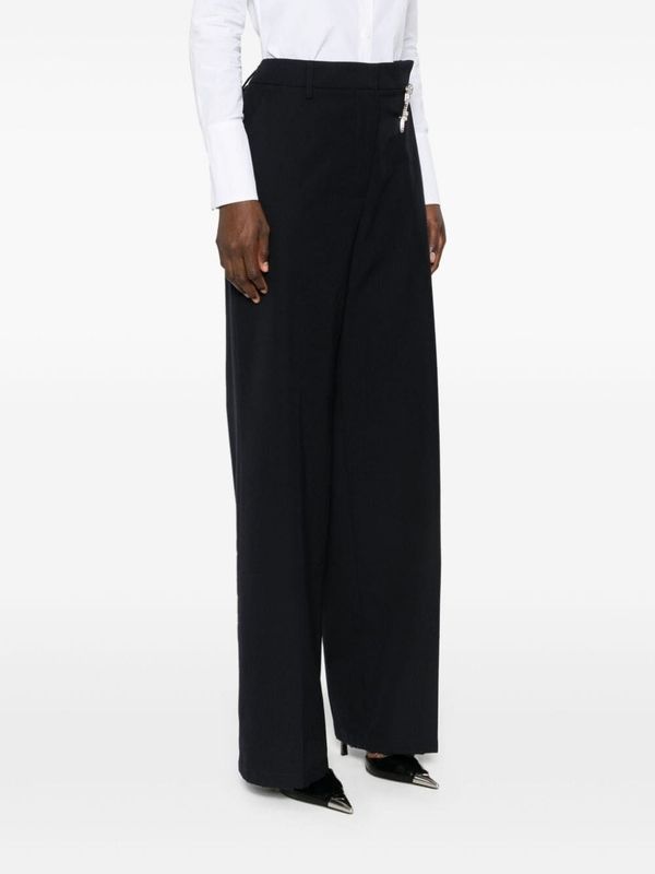 Crystal Detail Wool Tailored Pants