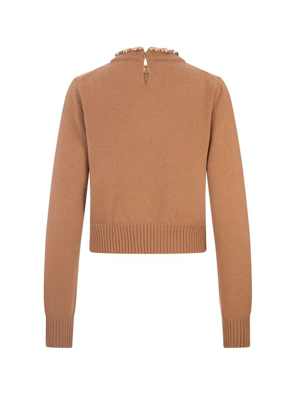 Chain Embellished Wool
  Cashmere Sweater