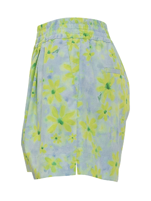 Watercolor Flower Banded Shorts