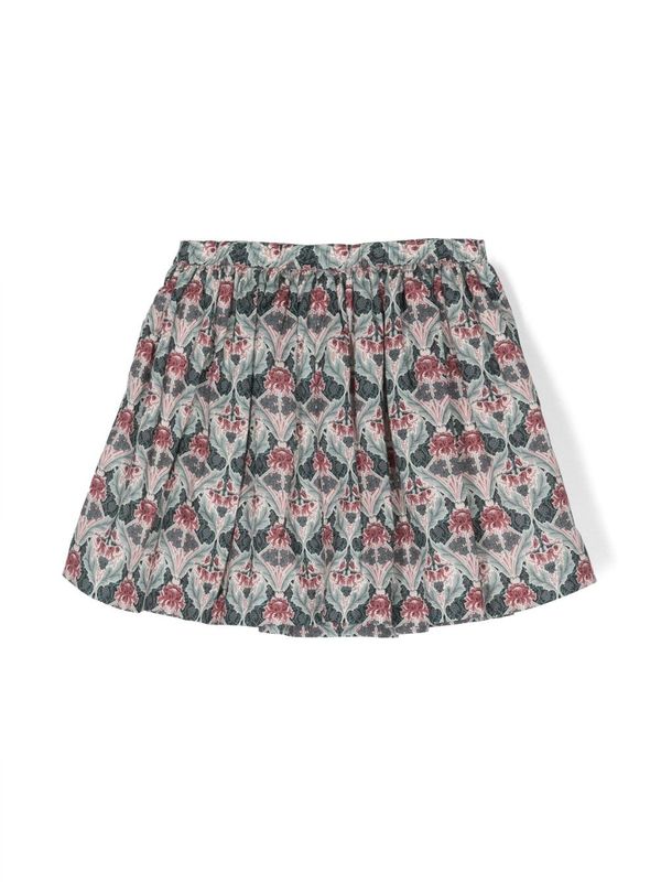 Allover Printed Pleated Skirt