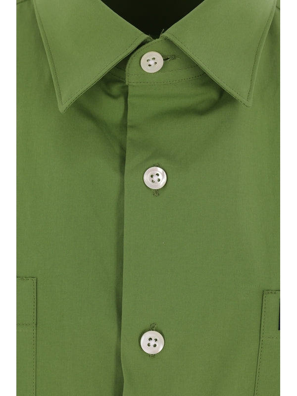 Logo Patch Cotton Short Sleeve Shirt