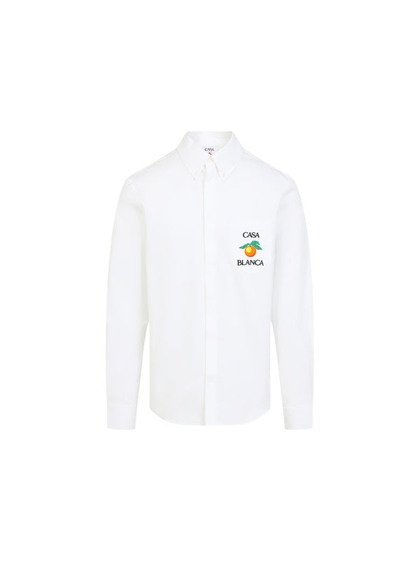 Logo Embroidery Cotton Shirt