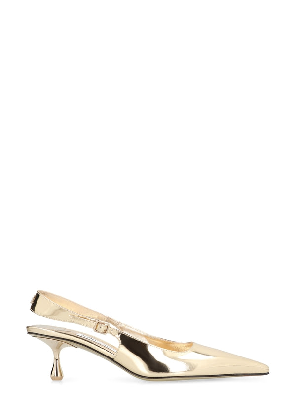 Amel Metallic Leather Slingback Heels