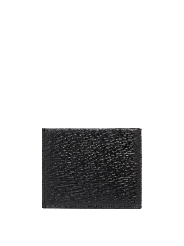 Double Gancini Leather Bifold Wallet