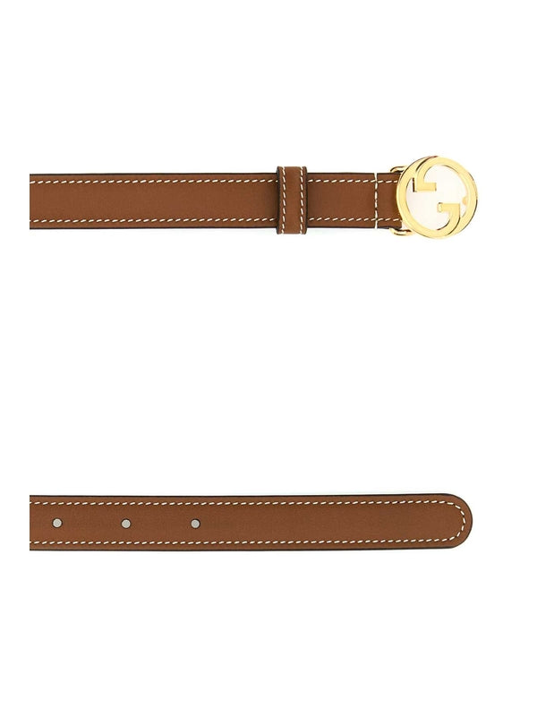 Blondie Logo Buckle Leather Belt