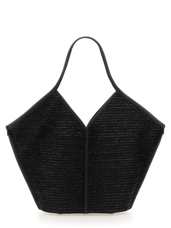 Calella Raffia Leather Tote Bag