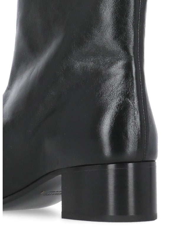 Andee Leather Ankle Boots Heels