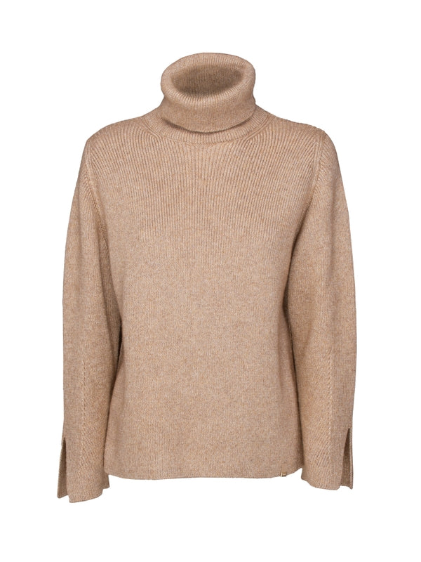 Beige High-neck Knit