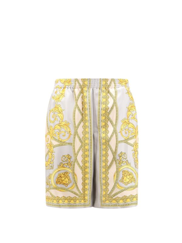 All-Over Printed Silk Bermuda Shorts