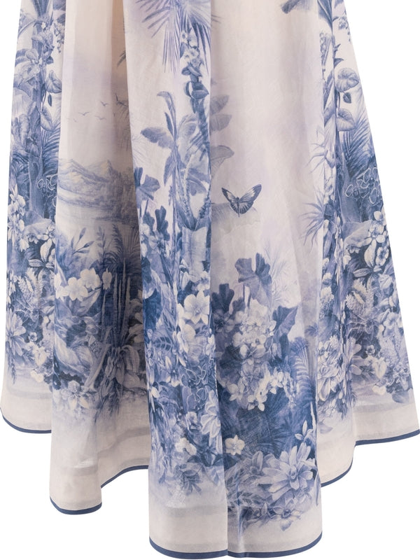 Wylie Flower Printing Midi Dress