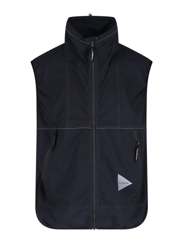 Logo high-neck nylon vest