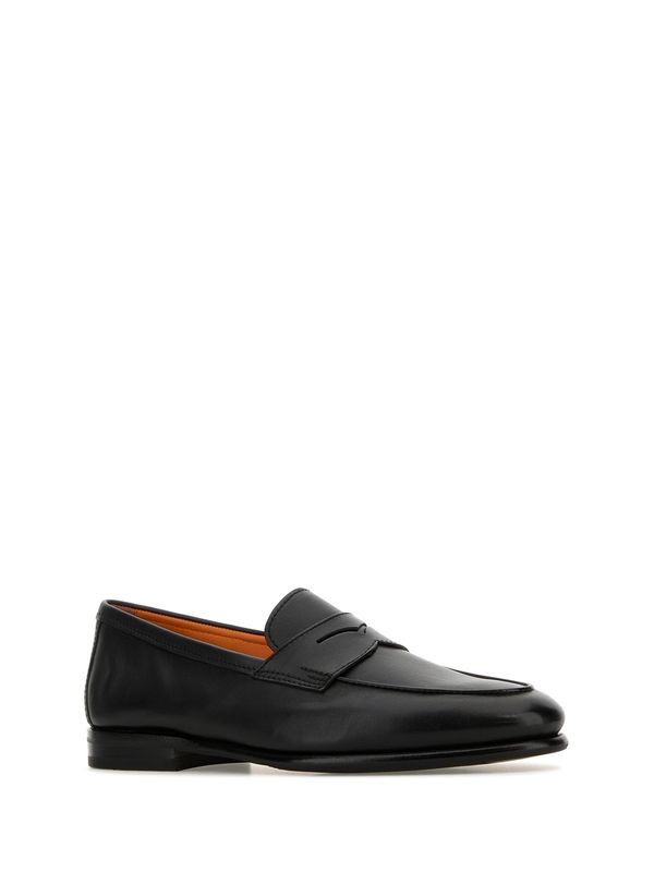 Black Leather Penny Loafers