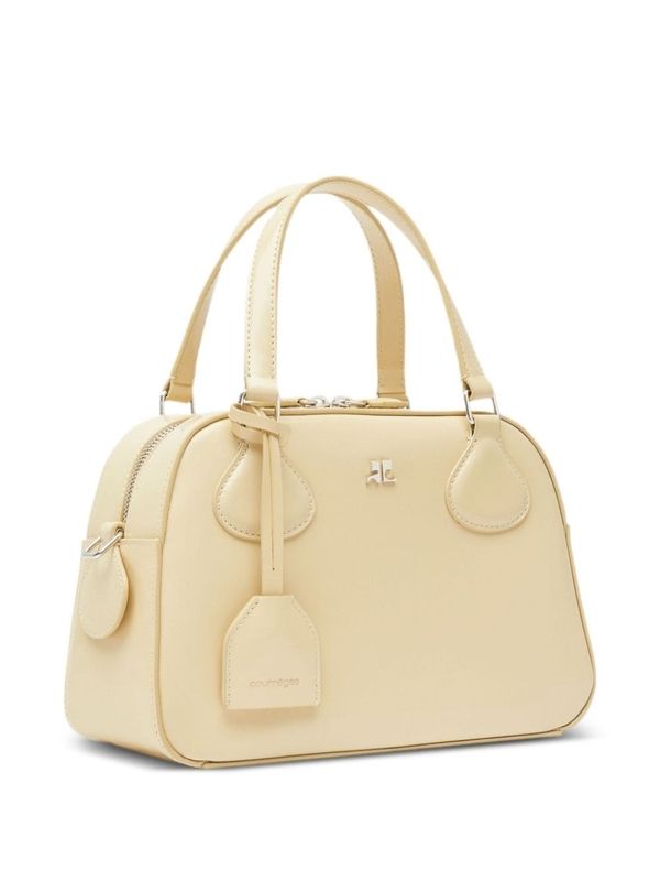 Metal Logo Leather Tote Bag