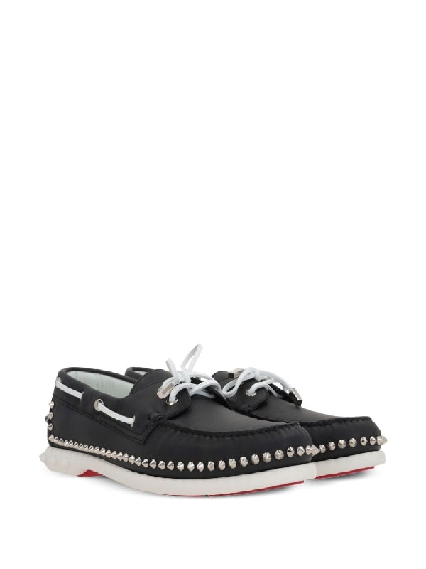 Spike Calfskin Boat Shoes