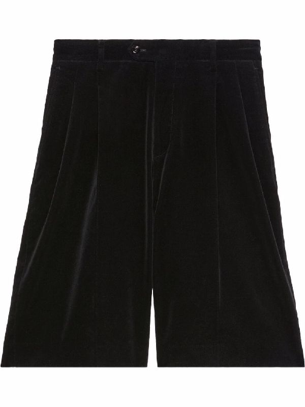 Stretch Velvet Bermuda Shorts