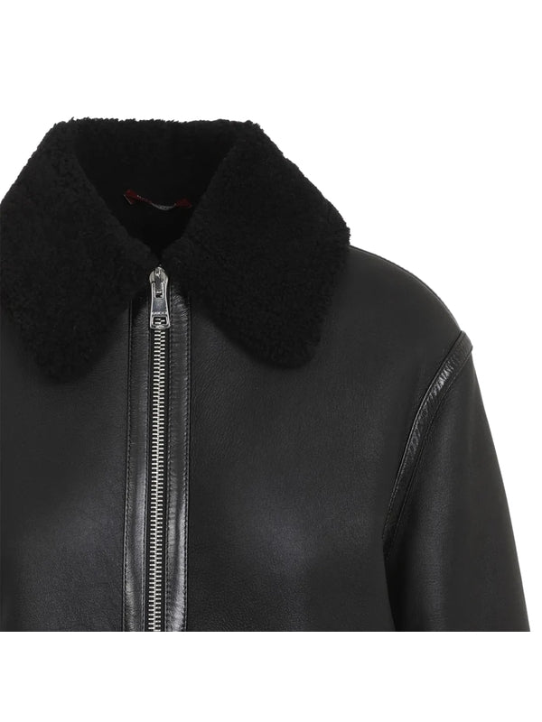 Black Calfskin Shearling Jacket