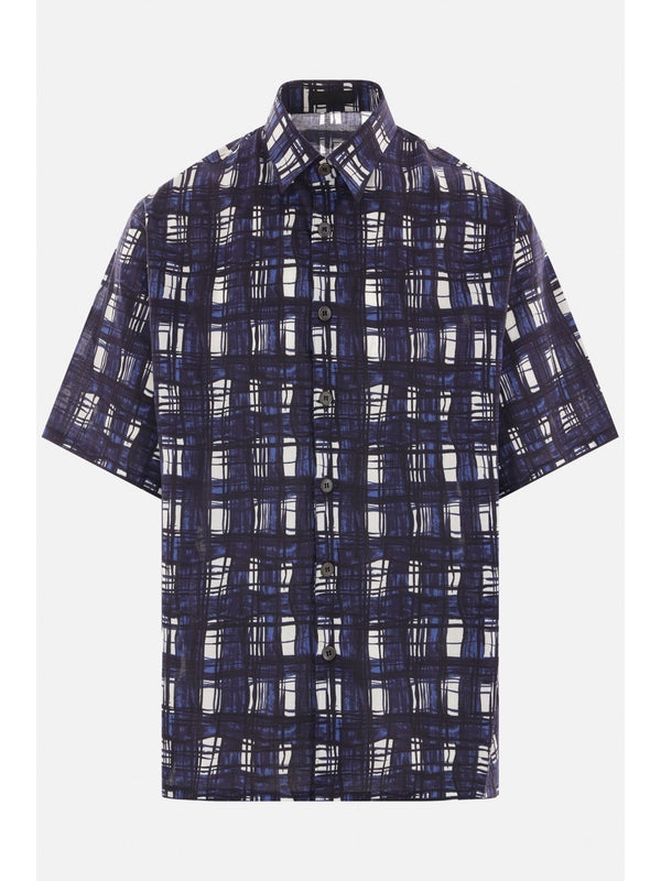 Back Triangle Logo Pattern Cotton Short-Sleeve Shirt