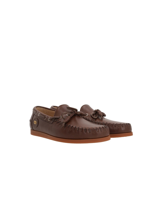 Valentino Brown Boat Shoes