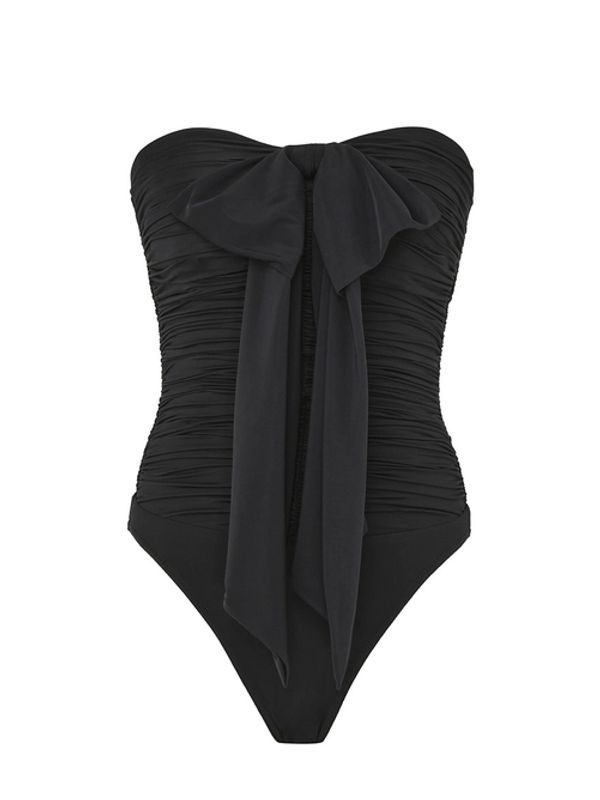 Bow Drape Off-Shoulder Swimsuit