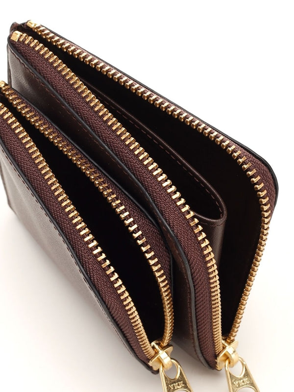 Double-zip Leather Coin Purse