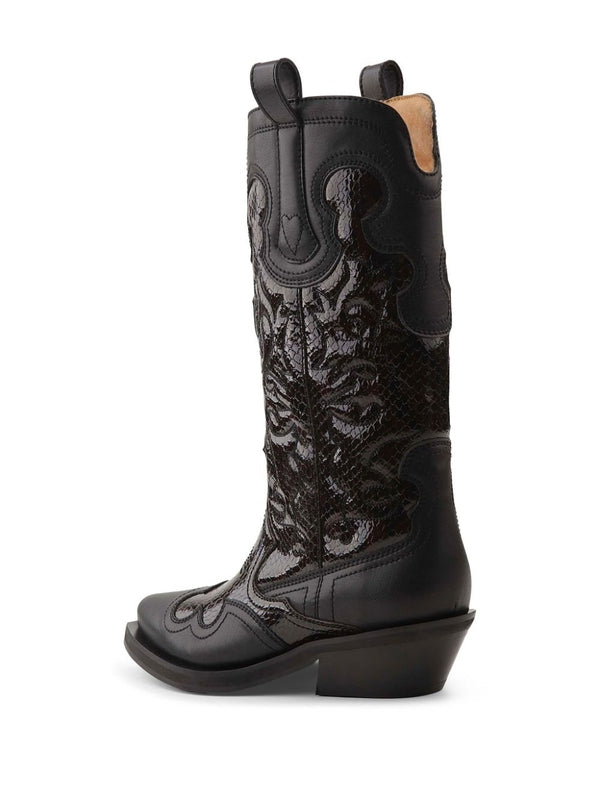 Western Detail
  Leather Mid Boots