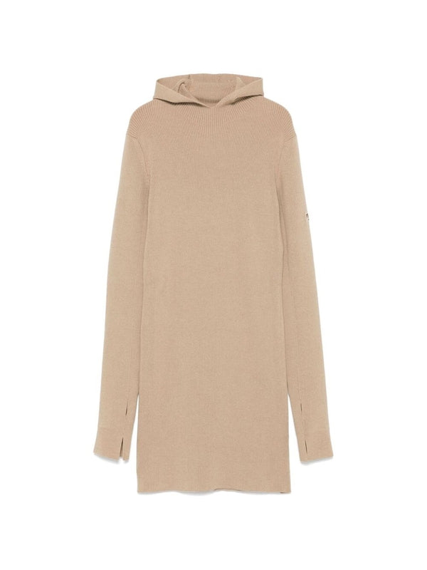 Wool Blend Knit Hoodie Dress