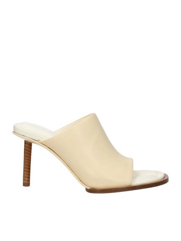 Rond Carre Leather Sandal Heels