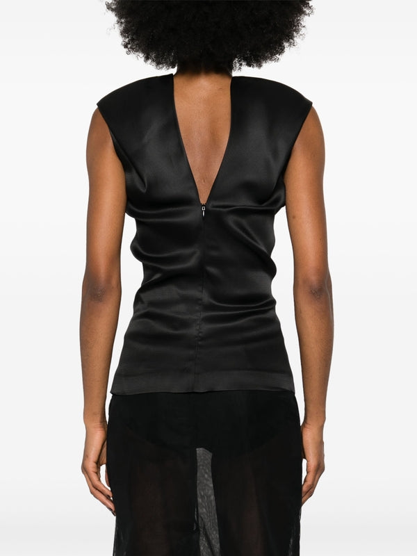 Ami Silk Sleeveless Top