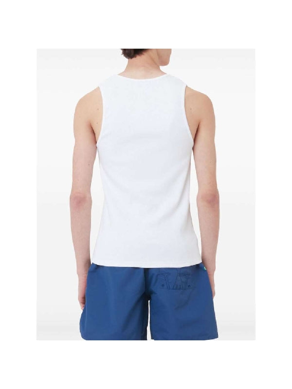 Chest Printing Crewneck Tank Top