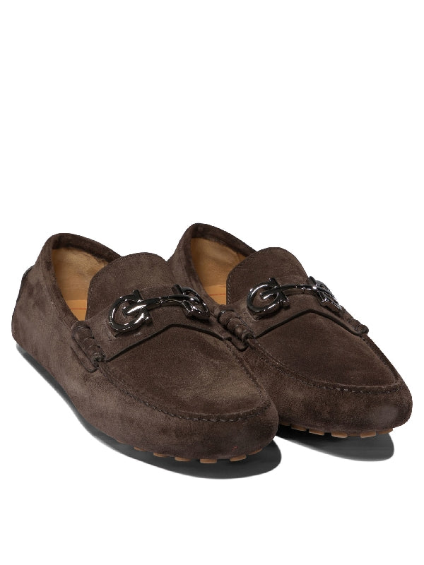 Gancini Suede Driving Shoes