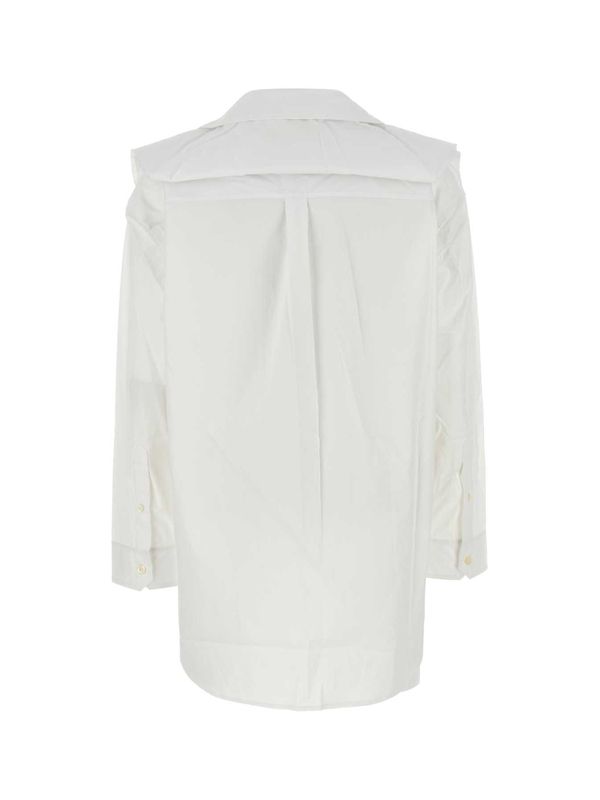 常青颈链细节棉质衬衫