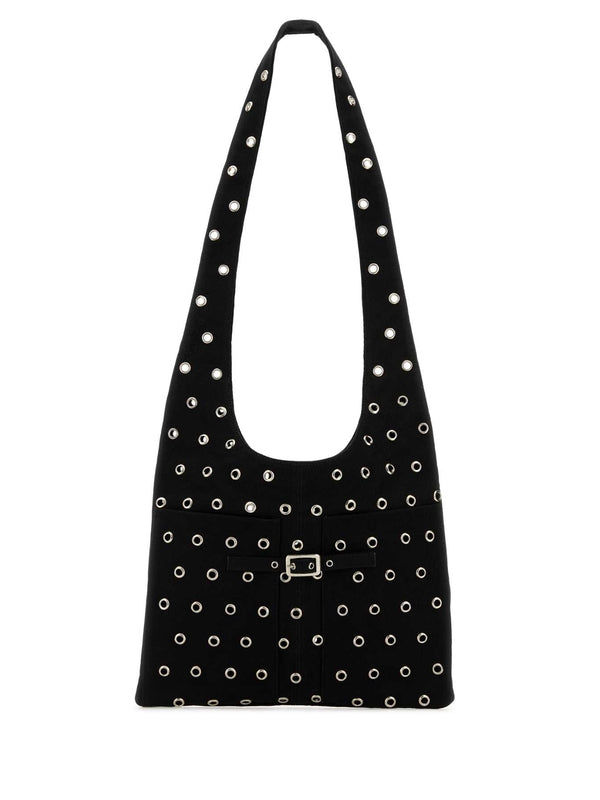 Studded Canvas Shoulder Bag