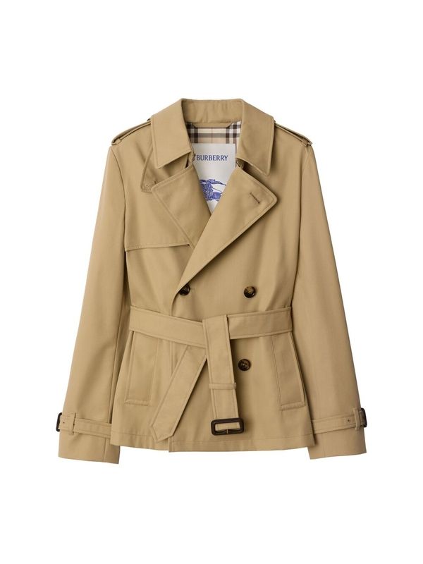 Belt Cotton Blend Double
  Trench Coat