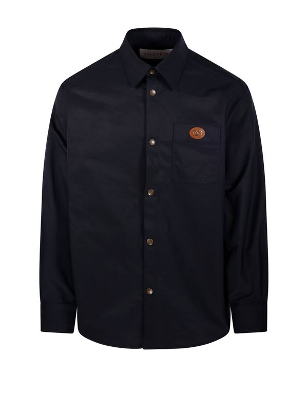 V Logo Patch Button Shirt