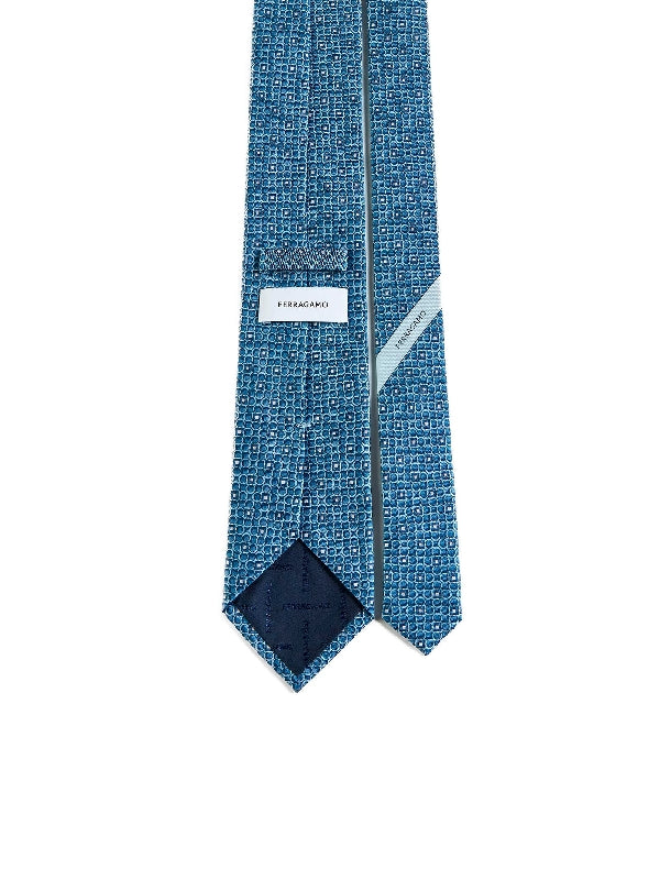 Gancini Printing Silk Tie