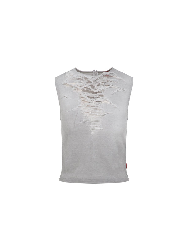 T-yasmina Distressed Sleeveless Top