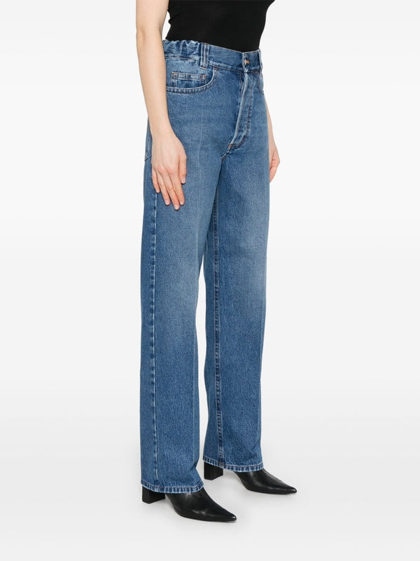 Elastic Waistband Denim Pants