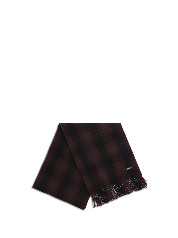 Undercover Burgundy Checked Wool Mufflers