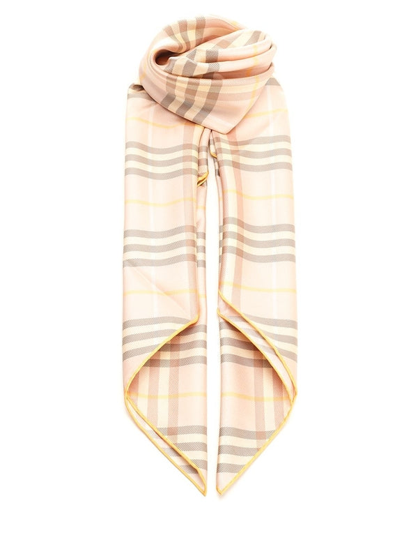 Check Pattern Silk Scarf